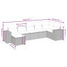 Set de comedor de jardín 7 pzas y cojines ratán sintético negro 3