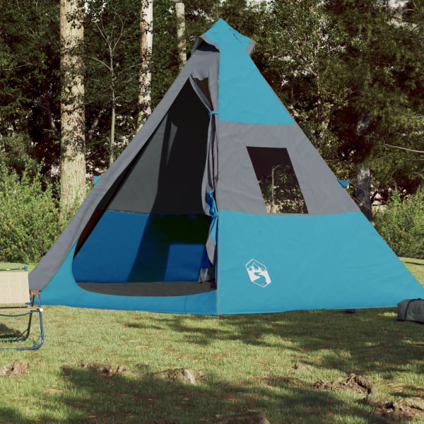 Tenda de campismo tipi para 7 pessoas impermeável azul M 3