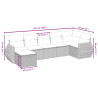 Set de comedor de jardín 7 pzas y cojines ratán sintético negro 3