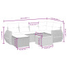 Set de comedor de jardín 7 pzas y cojines ratán sintético negro 3