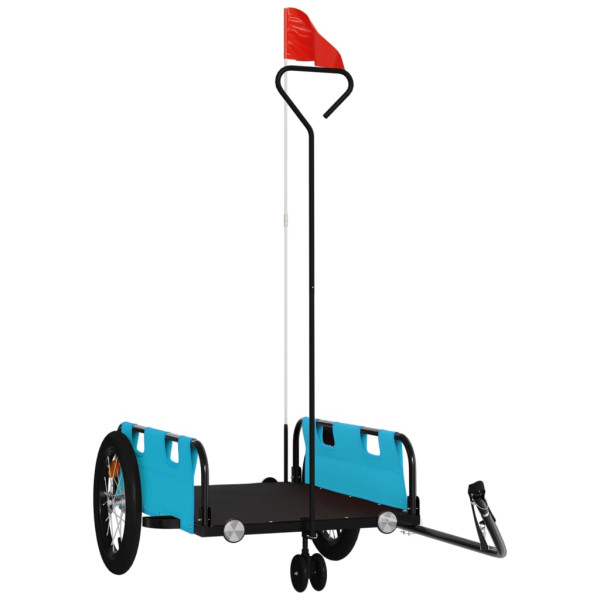 Reboque de bicicleta tecido oxford/ferro azul M 2