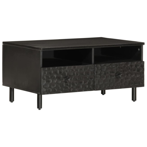 Mesa de centro madera maciza de mango negra 80x54x40 cm M 2