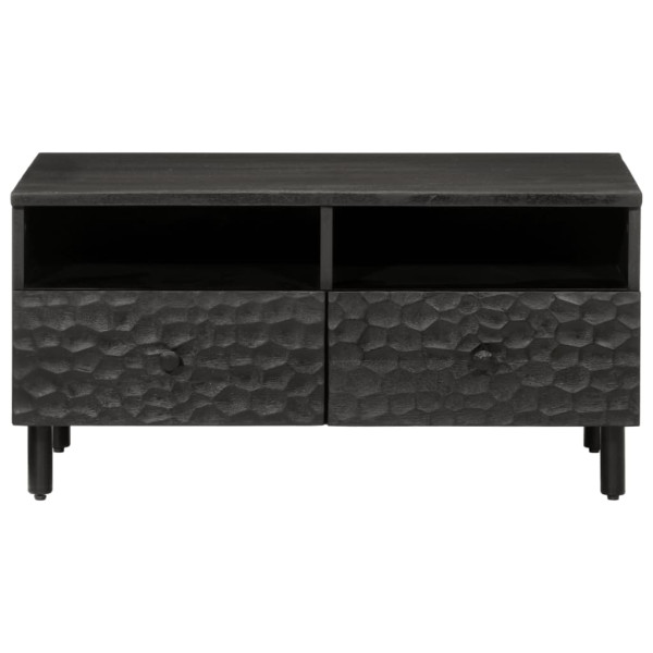 Mesa de centro madera maciza de mango negra 80x54x40 cm M 5