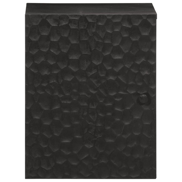 Armario de baño de pared madera maciza mango negro 38x33x48 cm M 3