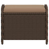 Banco de jardim com almofadão 58x46x46 cm vime PE castanho 4