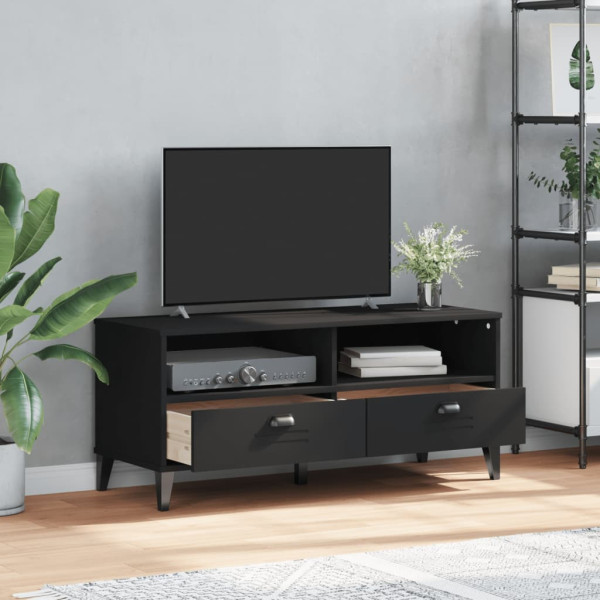 Mueble de TV VIKEN madera maciza de pino negro M 3