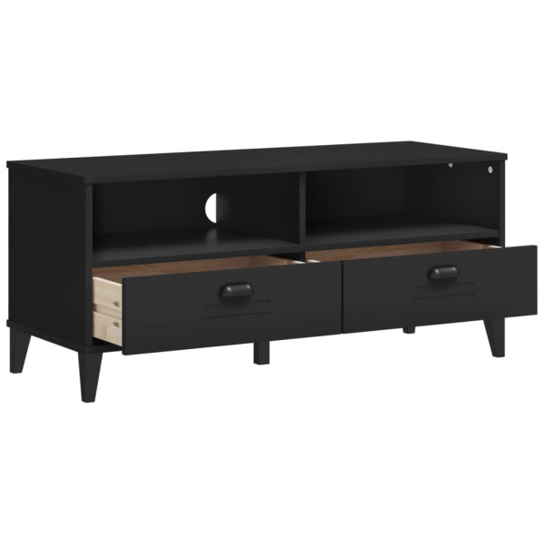 Mueble de TV VIKEN madera maciza de pino negro M 5