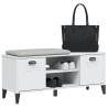 Banco zapatero VIKEN madera maciza de pino blanco 106x35x45 cm 4