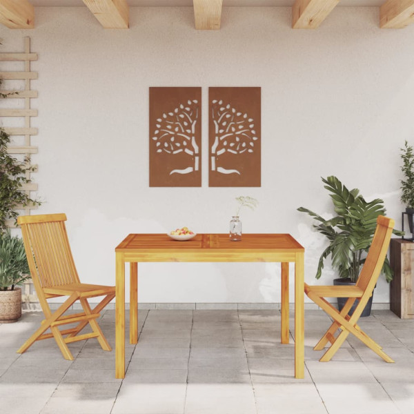 Mesa de comedor de jardín madera maciza de acacia 110x110x75 cm M 3