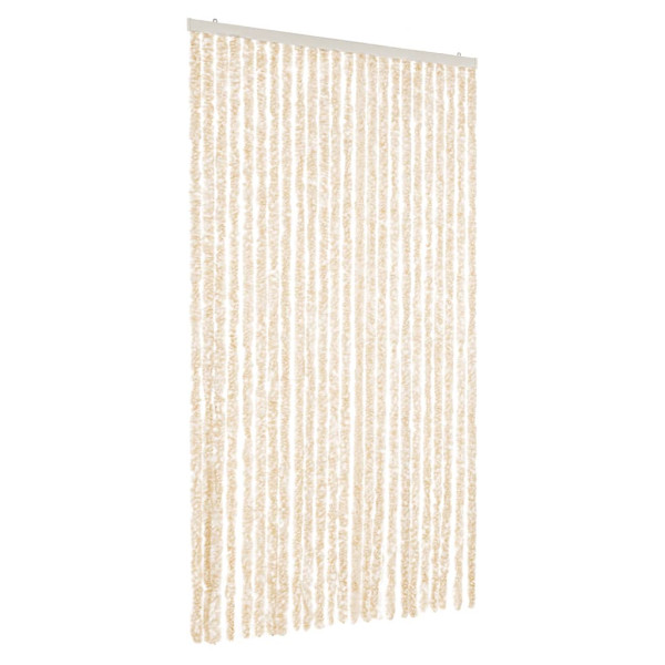 Cortina anti-insetos 100x230 cm chenille bege e branco M 2
