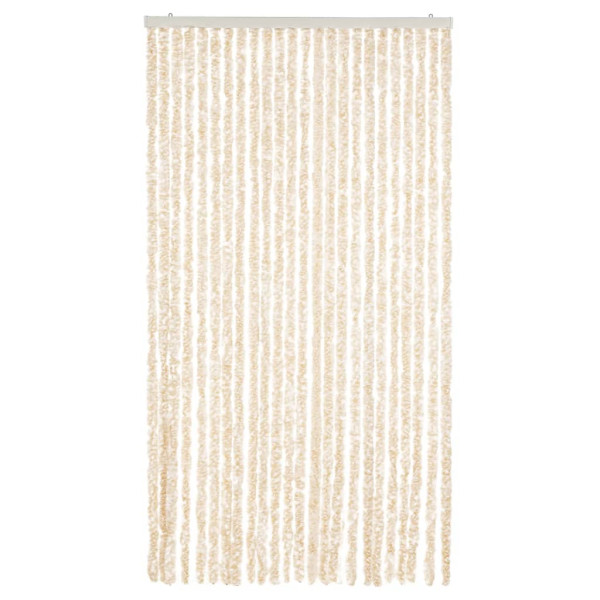 Cortina antimoscas chenilla beige y blanco 100x230 cm M 3