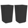 Vasos/floreiras 2 pcs 32.5x32.5x57 cm PP preto 2