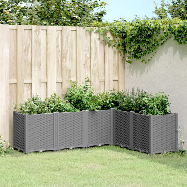 Jardinera PP gris claro 160x120x53 cm D