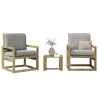 3 pcs conjunto lounge de jardim madeira de pinho impregnada 1
