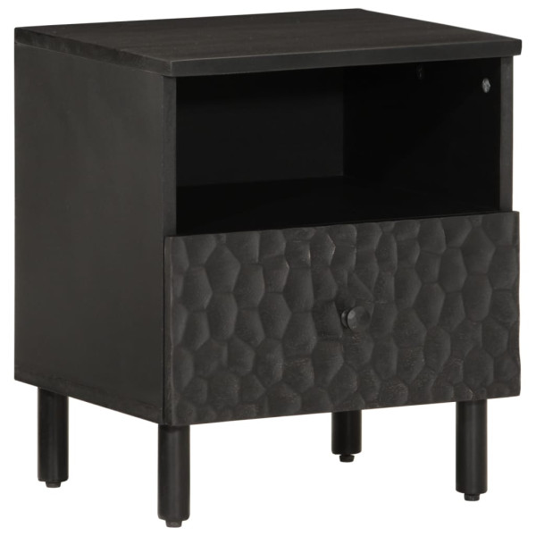 Mesitas de noche 2 uds madera maciza de mango negro 40x33x46 cm M 2