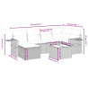 Set de comedor de jardín 7 pzas y cojines ratán sintético negro 3