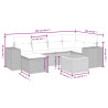 Set de comedor de jardín 7 pzas y cojines ratán sintético negro 3