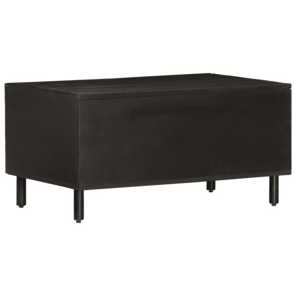Mesa de centro madera maciza de mango negra 80x50x40 cm M 5