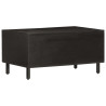 Mesa de centro madera maciza de mango negra 80x50x40 cm 5