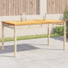 Mesa de jardín ratán sintético madera acacia beige 140x80x75 cm 1
