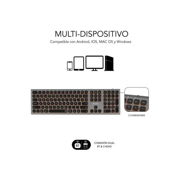 Teclado inalámbrico Subblim SUBKB-3MIE310/ gris M 4