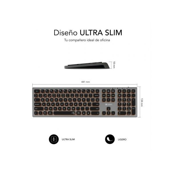 Teclado sem fio Subblim SUBKB-3MIE310/ cinza M 5