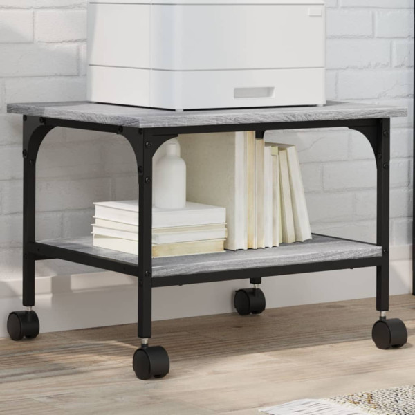 Soporte de impresora 2 niveles gris Sonoma 50x40x38 cm D