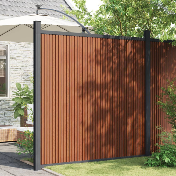 Painel de vedação WPC 173x186 cm castanho M 3