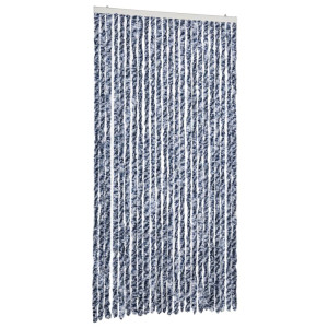 Cortina anti-insetos 100x230 cm chenille azul e branco H