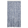 Cortina anti-insetos 100x230 cm chenille azul e branco 3
