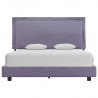 Estrutura de cama 140x200 cm tecido cinzento-claro 2