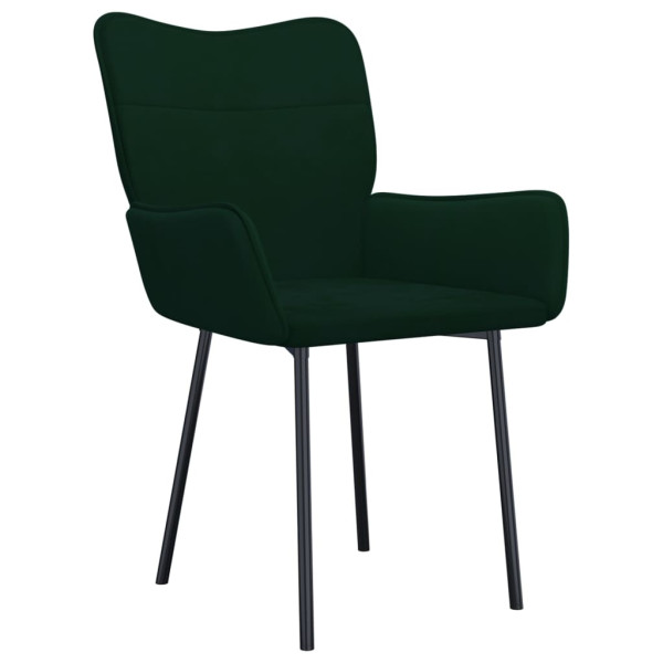 Cadeiras de jantar 2 pcs veludo verde-escuro M 3