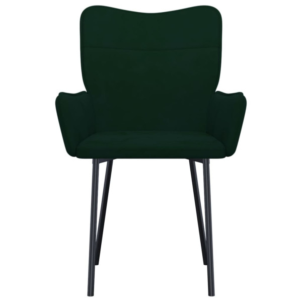 Sillas de comedor 2 unidades terciopelo verde oscuro M 4