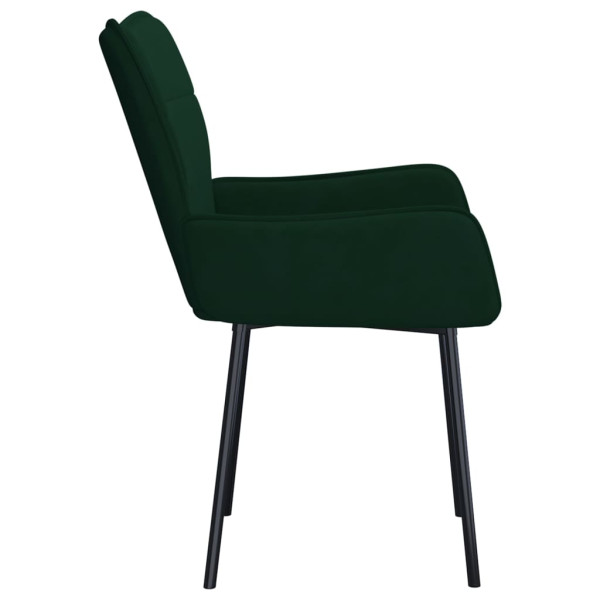 Cadeiras de jantar 2 pcs veludo verde-escuro M 5