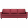 Sofá de 3 lugares 180 cm couro artificial vermelho tinto 3
