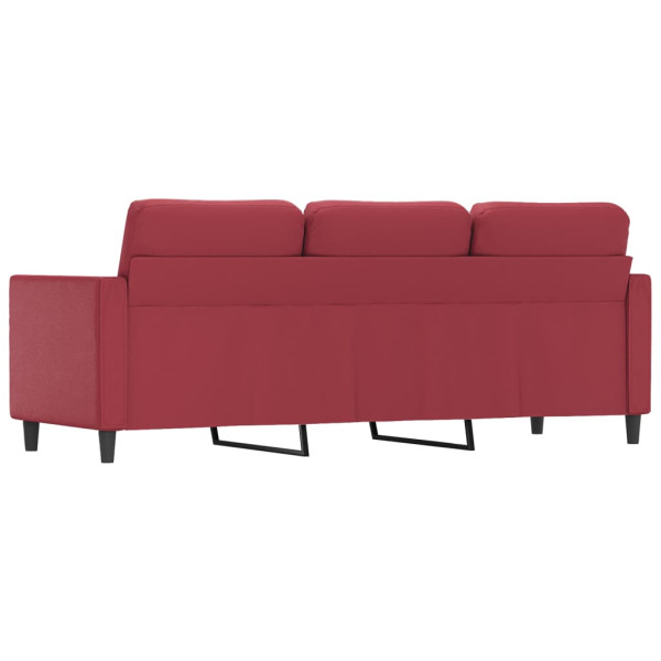 Sofá de 3 lugares 180 cm couro artificial vermelho tinto M 5