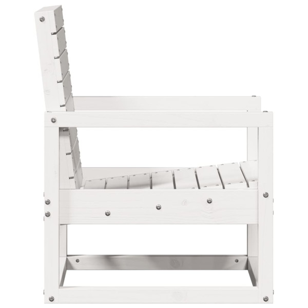 Silla de jardín madera maciza de pino blanco 57.5x63x76 cm M 5