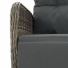 Set comedor jardín 7 pzas y cojines ratán sintético gris 5