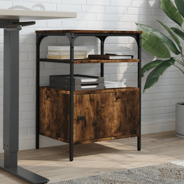 Soporte de impresora 3 niveles roble ahumado 50x40x76 cm M 4