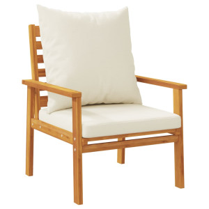 Sillón de jardín con cojines 2 uds madera maciza acacia H