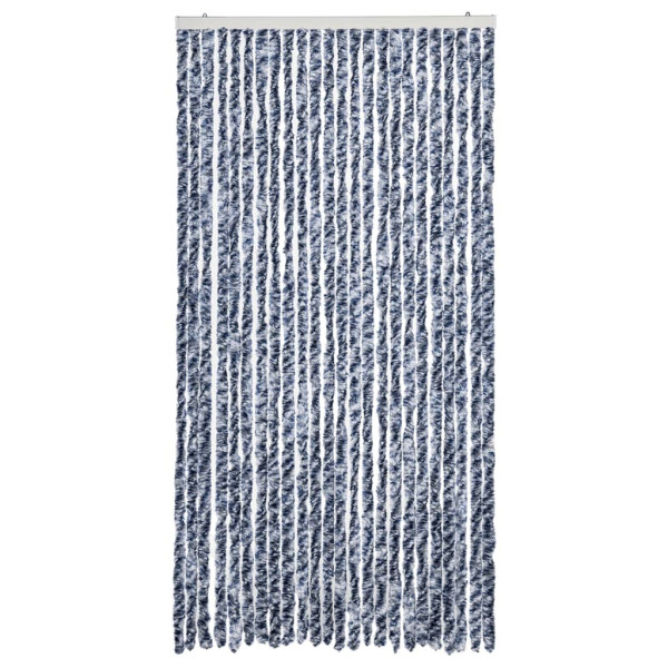 Cortina anti-insetos 100x200 cm chenille azul e branco M 3