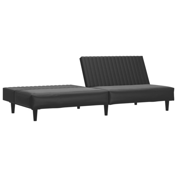 Sofá-cama de 2 lugares couro artificial preto M 4