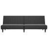 Sofá-cama de 2 lugares couro artificial preto 5