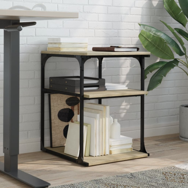 Soporte de impresora 3 niveles roble Sonoma 43x48x64 cm M 3