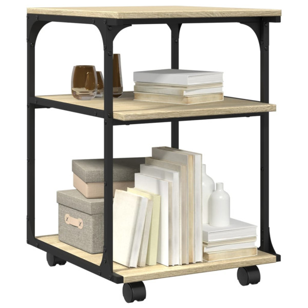 Soporte de impresora 3 niveles roble Sonoma 43x48x64 cm M 5