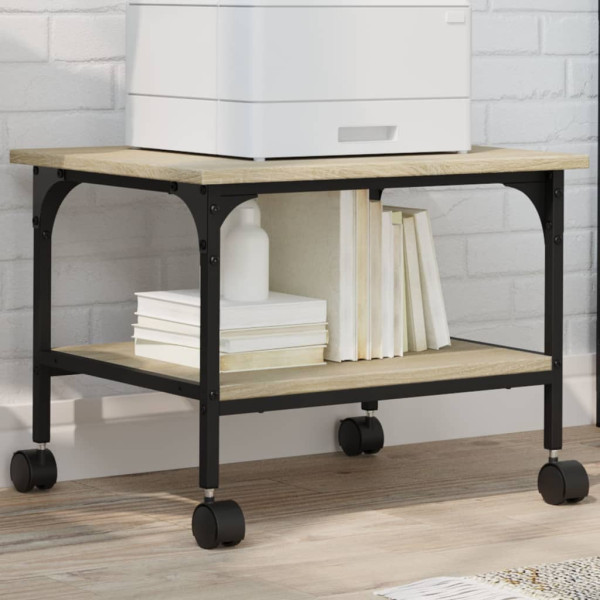 Soporte de impresora 2 niveles roble Sonoma 50x40x38 cm D