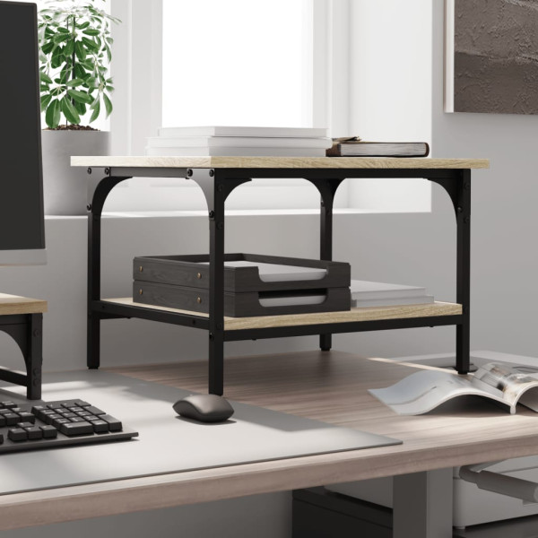 Soporte de impresora 2 niveles roble Sonoma 50x40x38 cm M 3