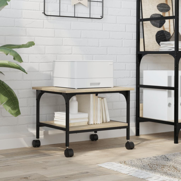 Soporte de impresora 2 niveles roble Sonoma 50x40x38 cm M 4