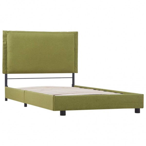 Estructura de cama de tela verde 90x200 cm M 4
