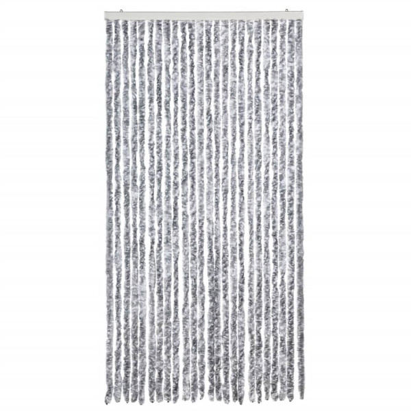 Cortina antimoscas chenilla blanco y gris 100x230 cm M 3